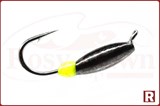 Мормышка "Овсинка", L-6мм, 0.23гр, черная, желтая флюо. капля