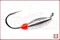 Мормышка "Овсинка", L-6мм, 0.23гр, серебро, красная флюо. капля - фото 10425